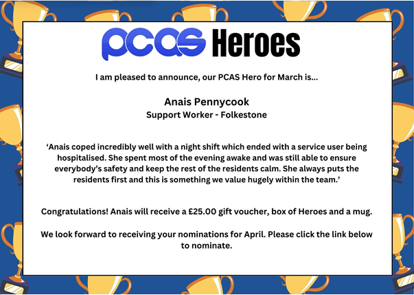 PCAS Heroes - March 2024